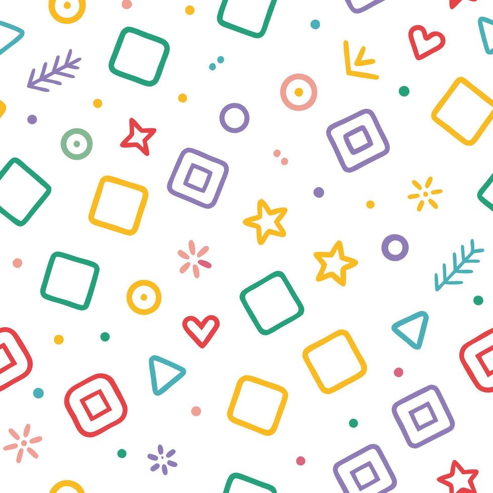 a colorful pattern with squares and stars vector