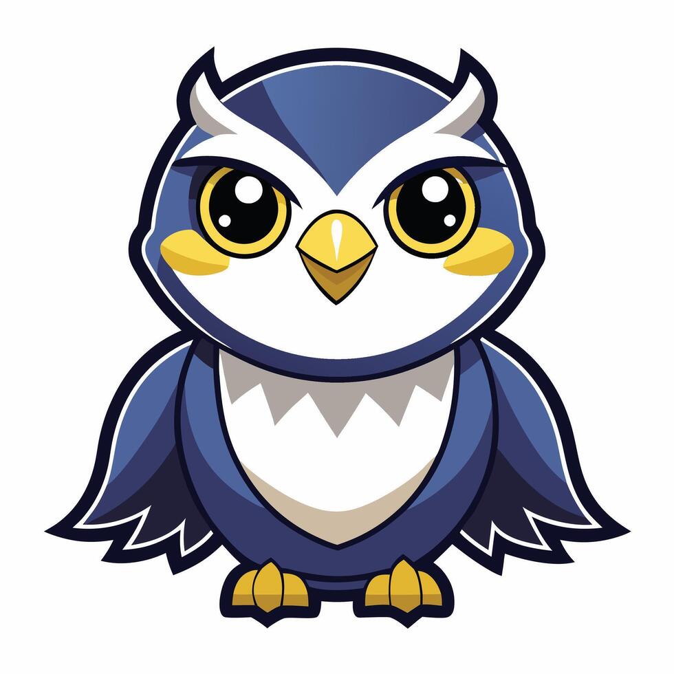 an owl with big eyes and a big nose vector
