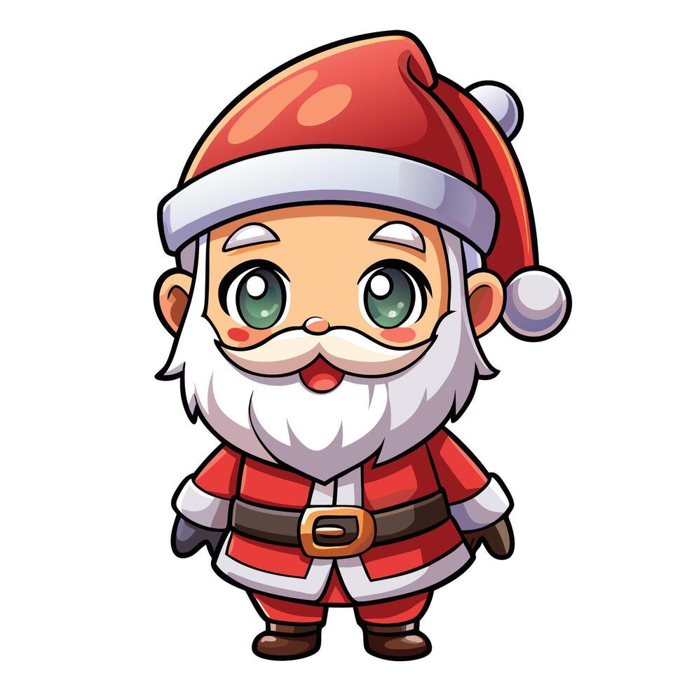 a cartoon santa claus character with a green beard vector