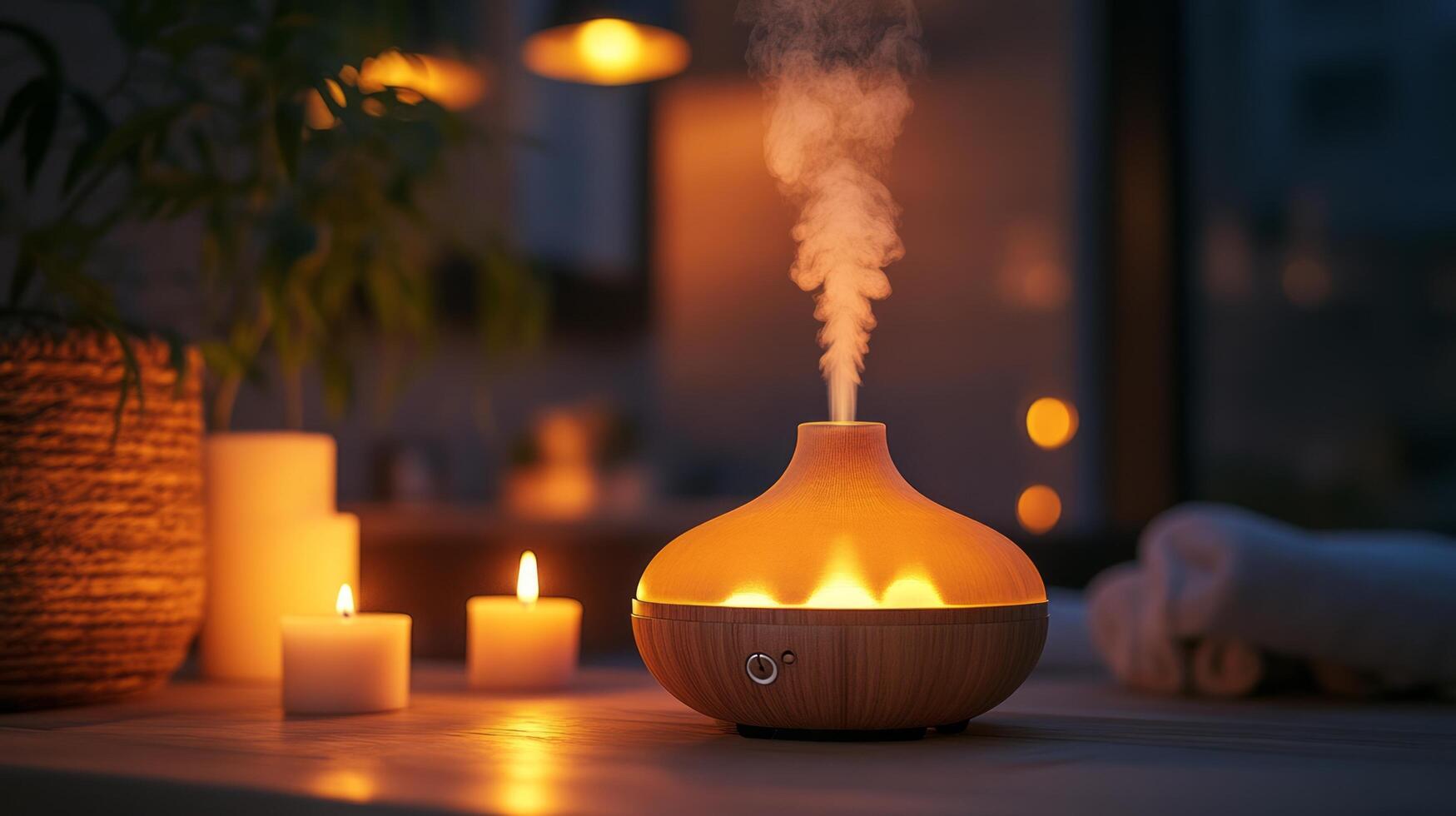 A humidifier is being used in a room photo
