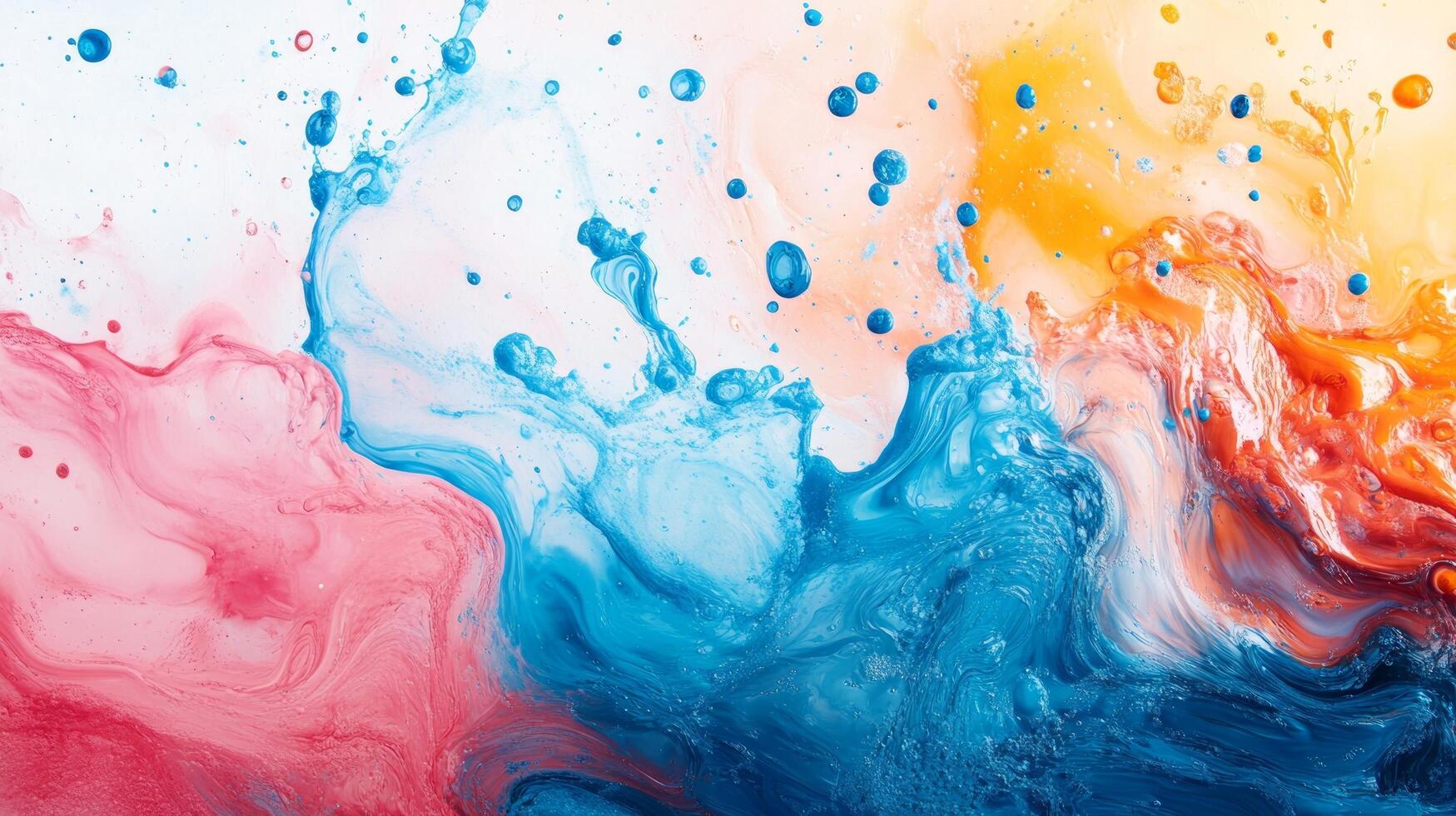Colorful ink and water on a white background photo