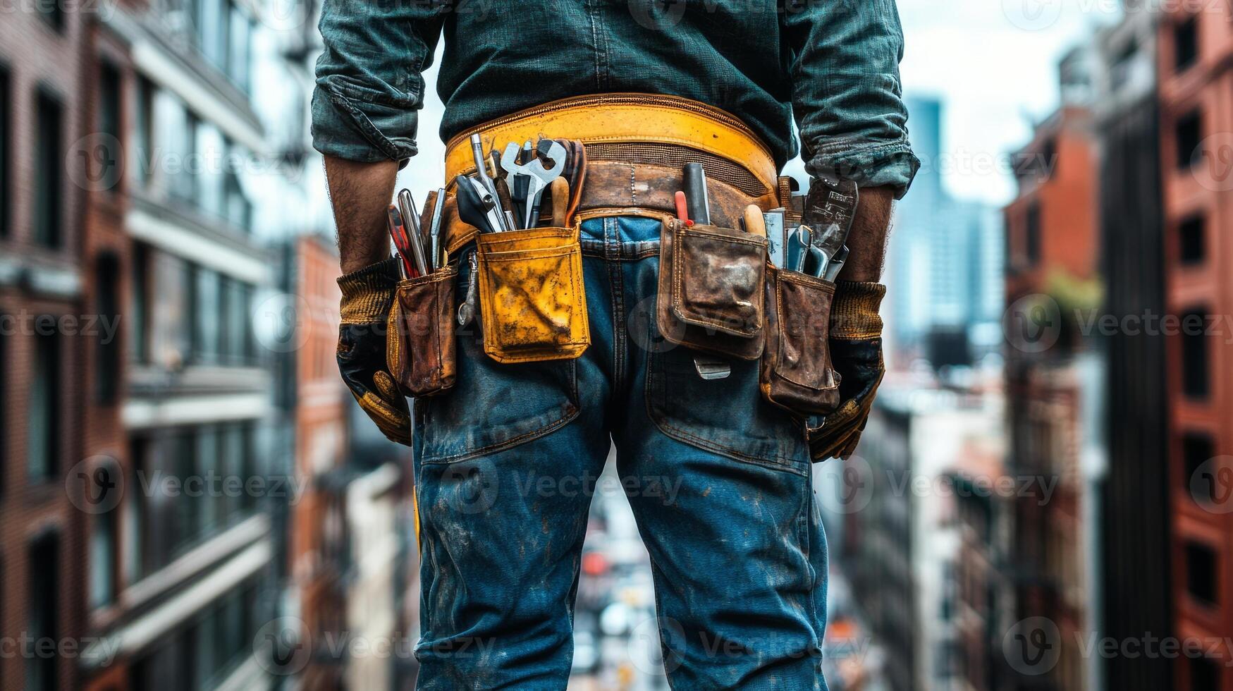 A man with a tool belt and a tool belt photo