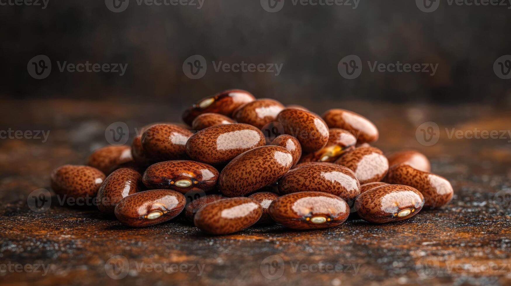 Chocolate beans on a dark background photo