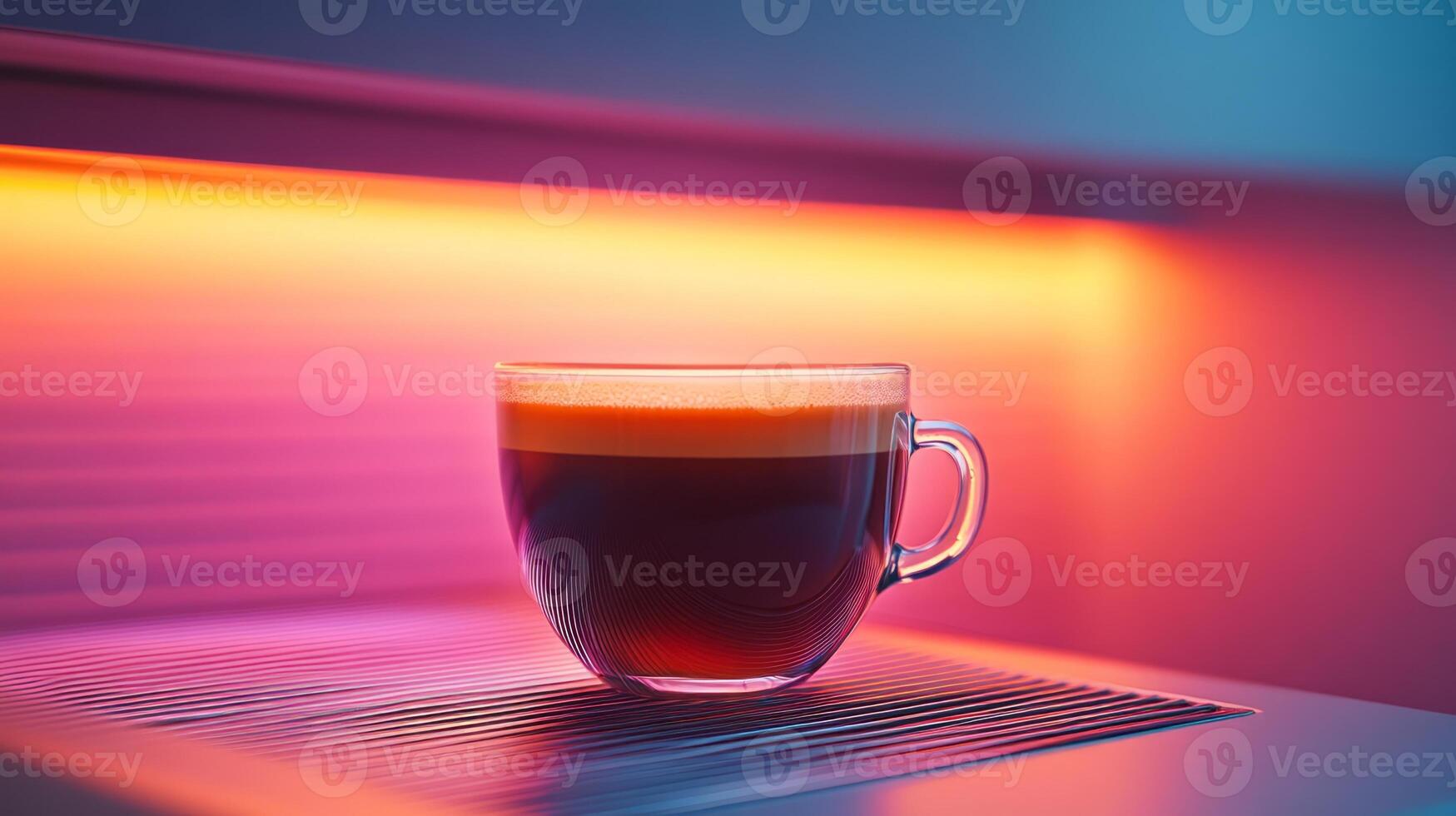 A glass of coffee sits on top of a microwave photo