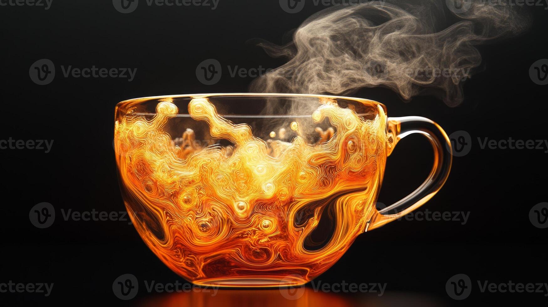 A glass cup filled with steam and smoke photo