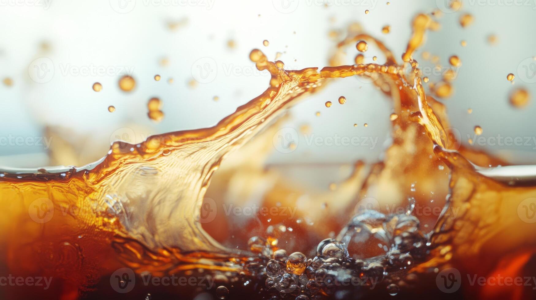 A glass of soda with water splashing into it photo