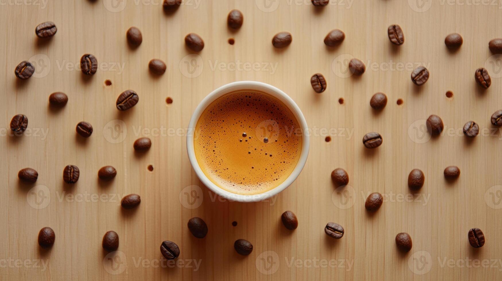 Coffee beans on a wooden background photo