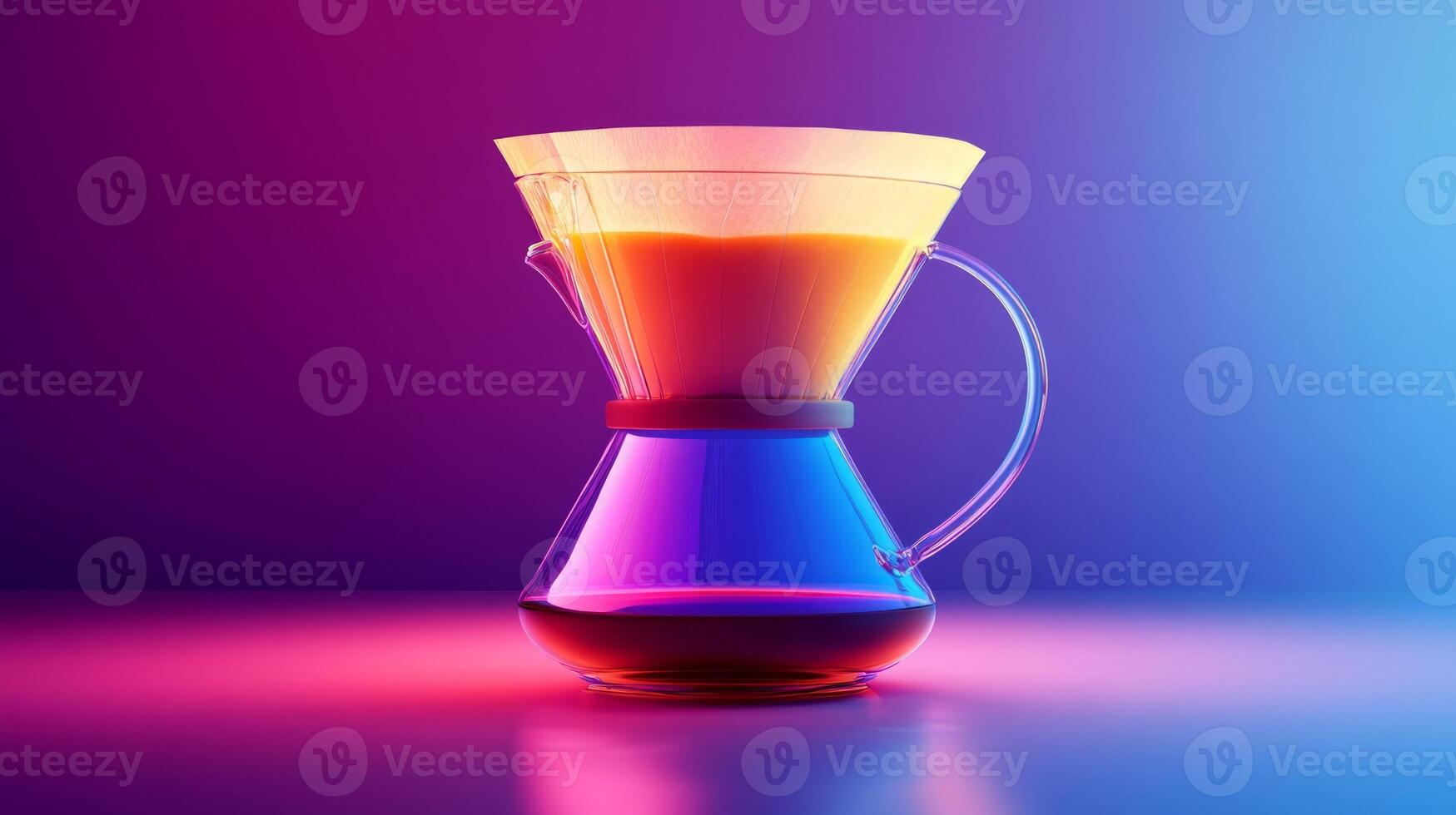 A coffee maker with colored liquid in it photo
