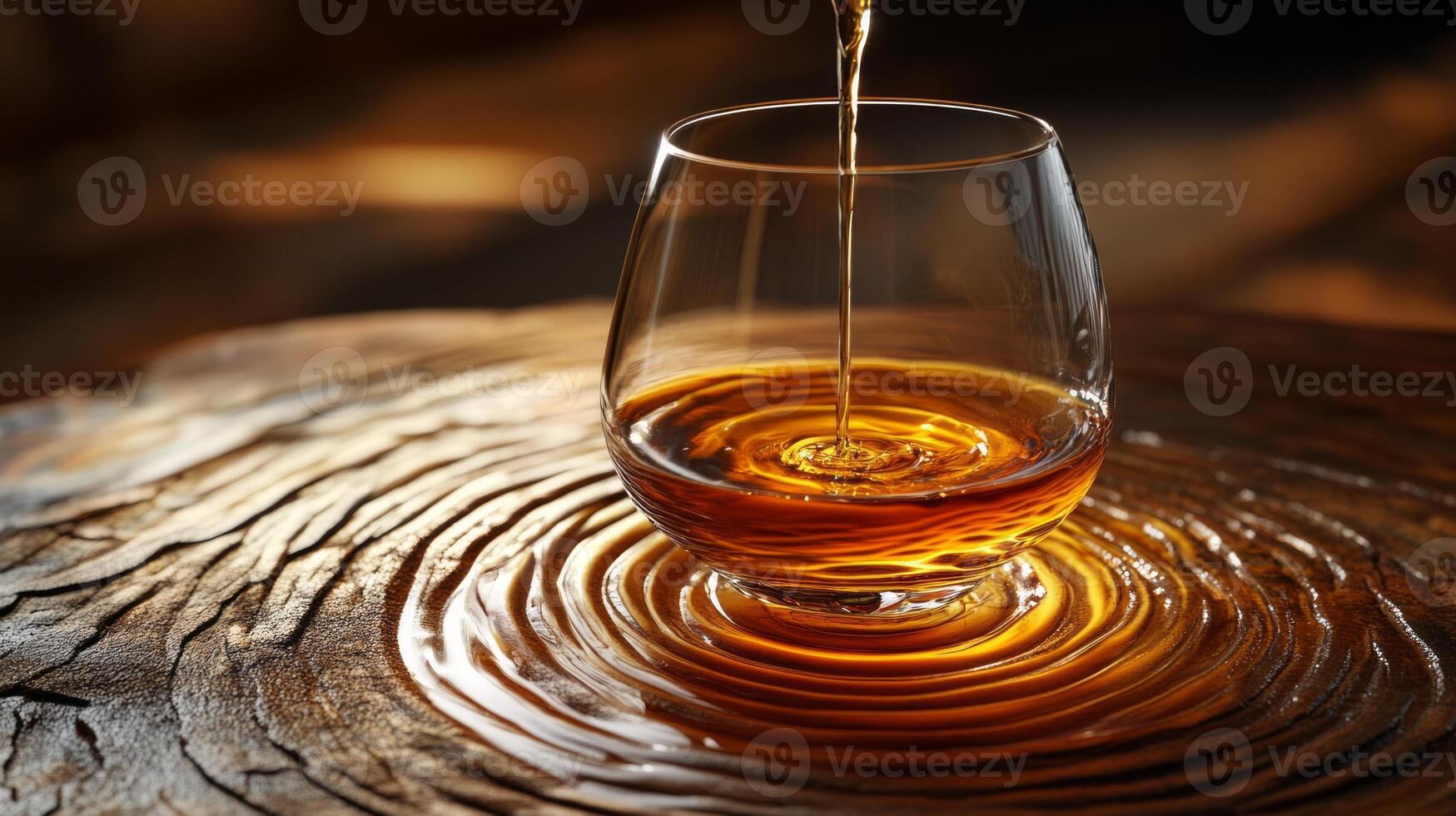 A glass of whiskey being poured into it photo