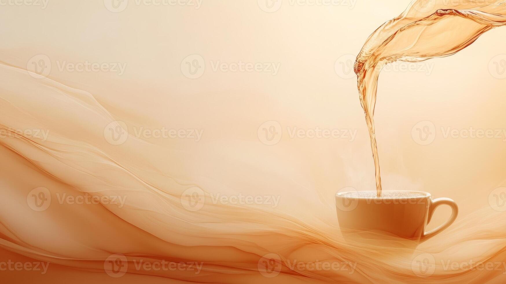 A cup of coffee is being poured into a cup photo