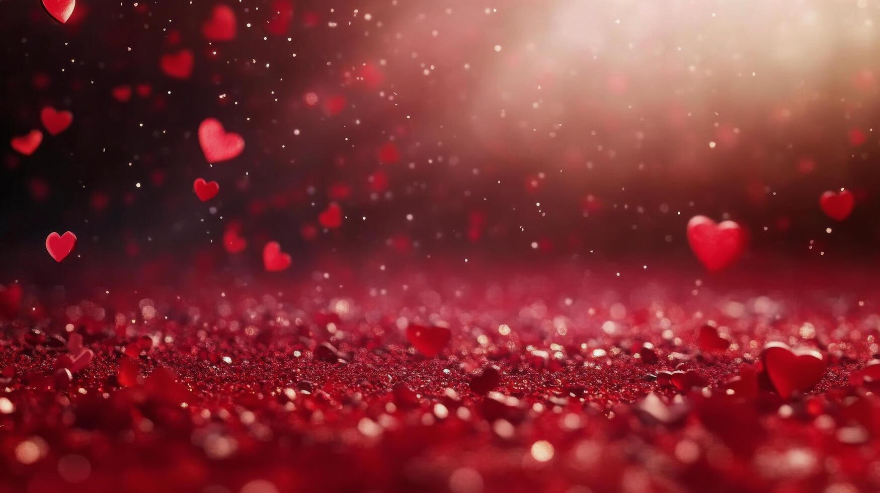 Romantic hearts and sparkling background create a warm atmosphere for love celebrations photo