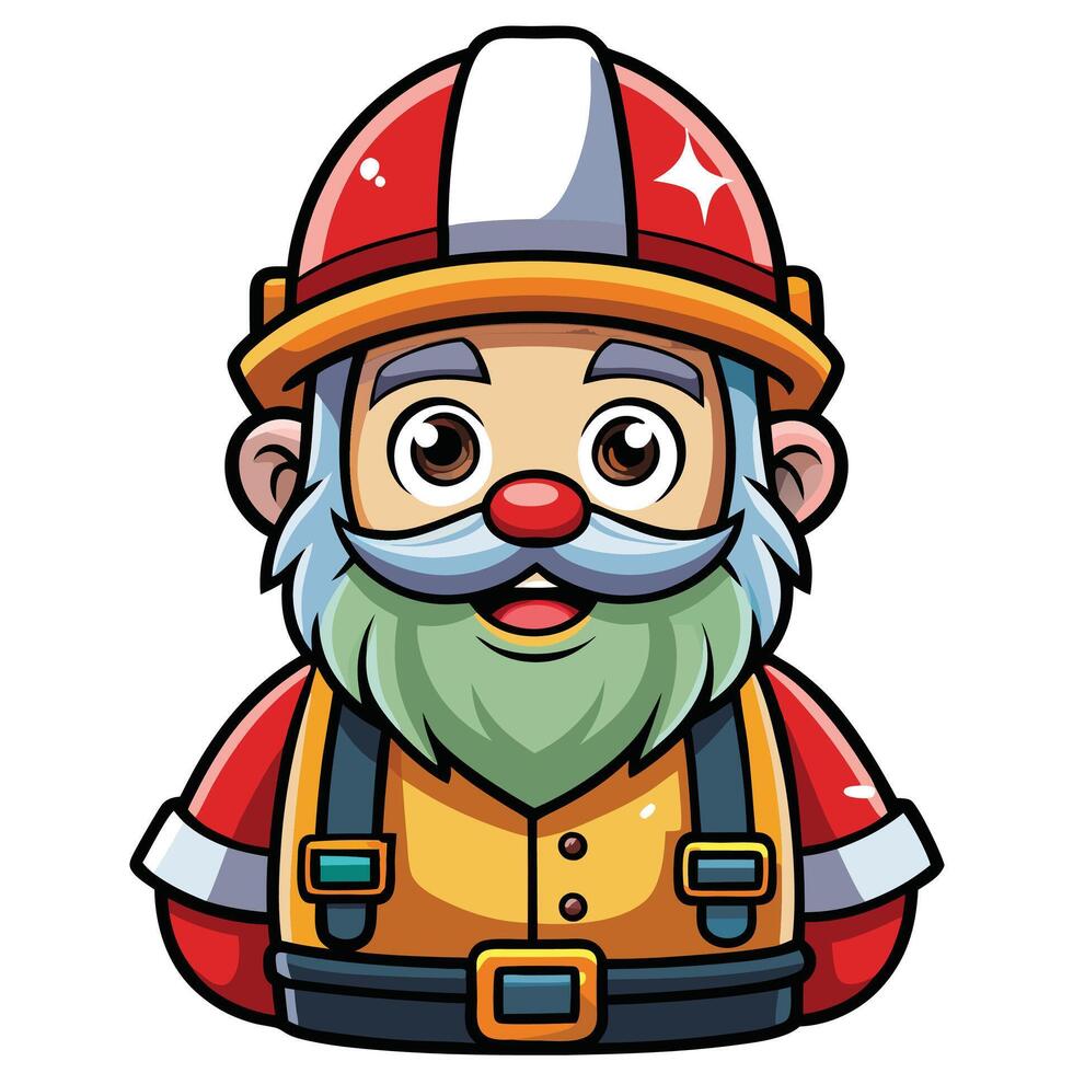 a cartoon man wearing a red hat and a beard vector