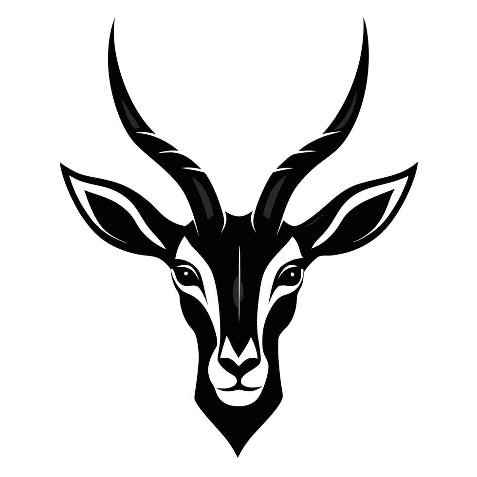 an image of a black and white deer head vector