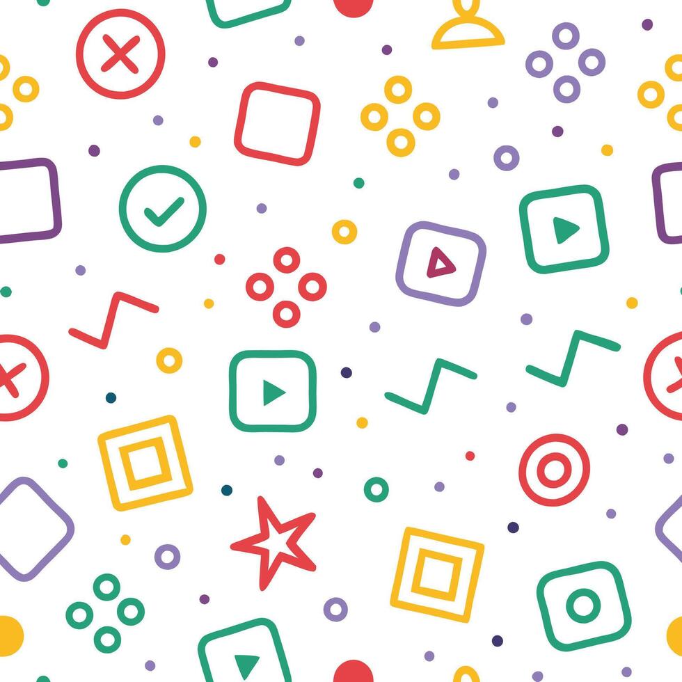 a colorful pattern with various icons and symbols vector