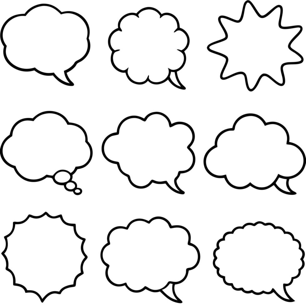speech bubbles set of different shapes and sizes vector
