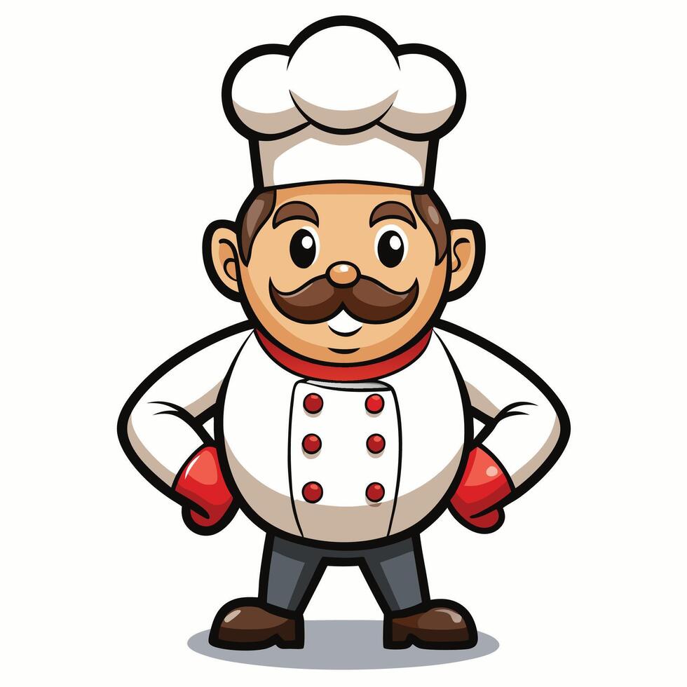 chef cartoon character illustration vector