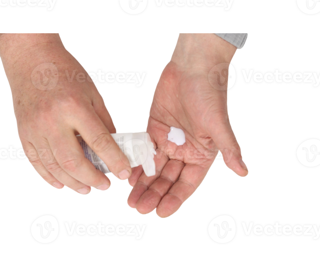 A person holding a small white object in their hand png