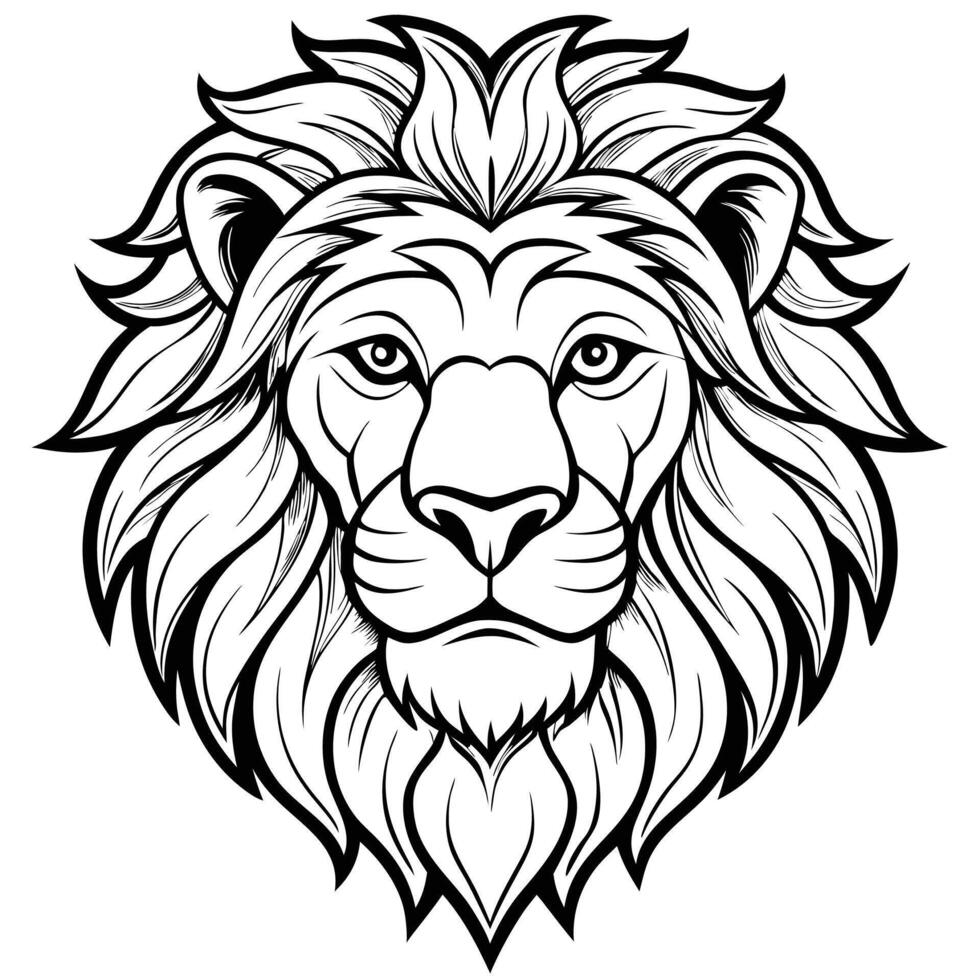 lion head tattoo design vector