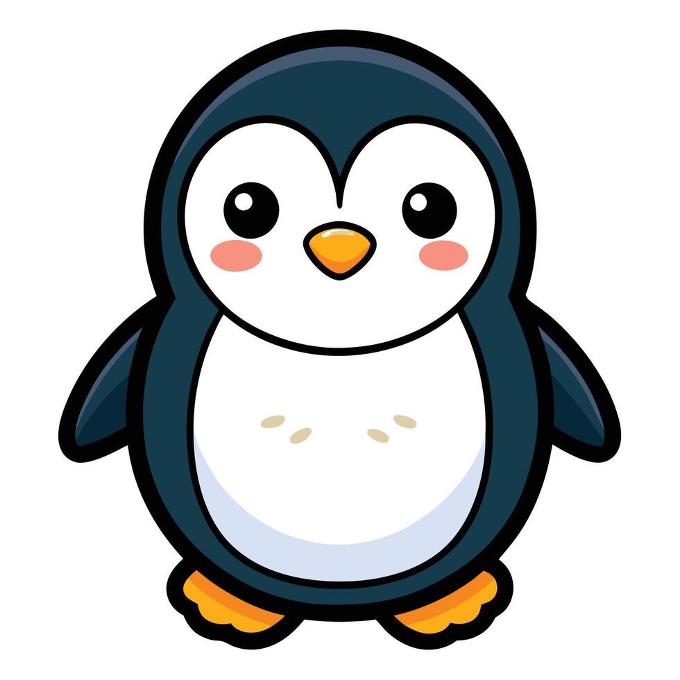 a cartoon penguin with a white background vector