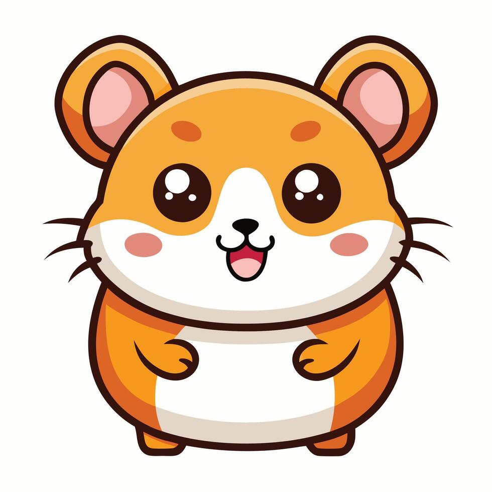 a cartoon hamster with big eyes and a smile vector
