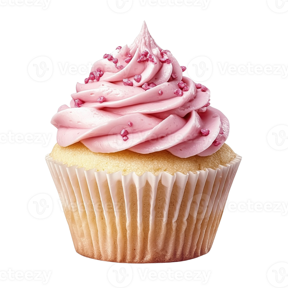 Delicious Pink Frosted Cupcake png
