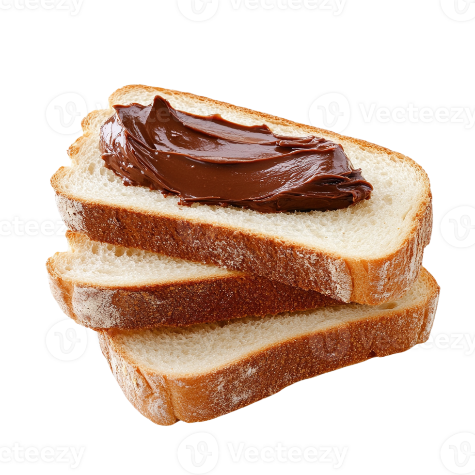 Stacked Bread Slices with Chocolate Spread png