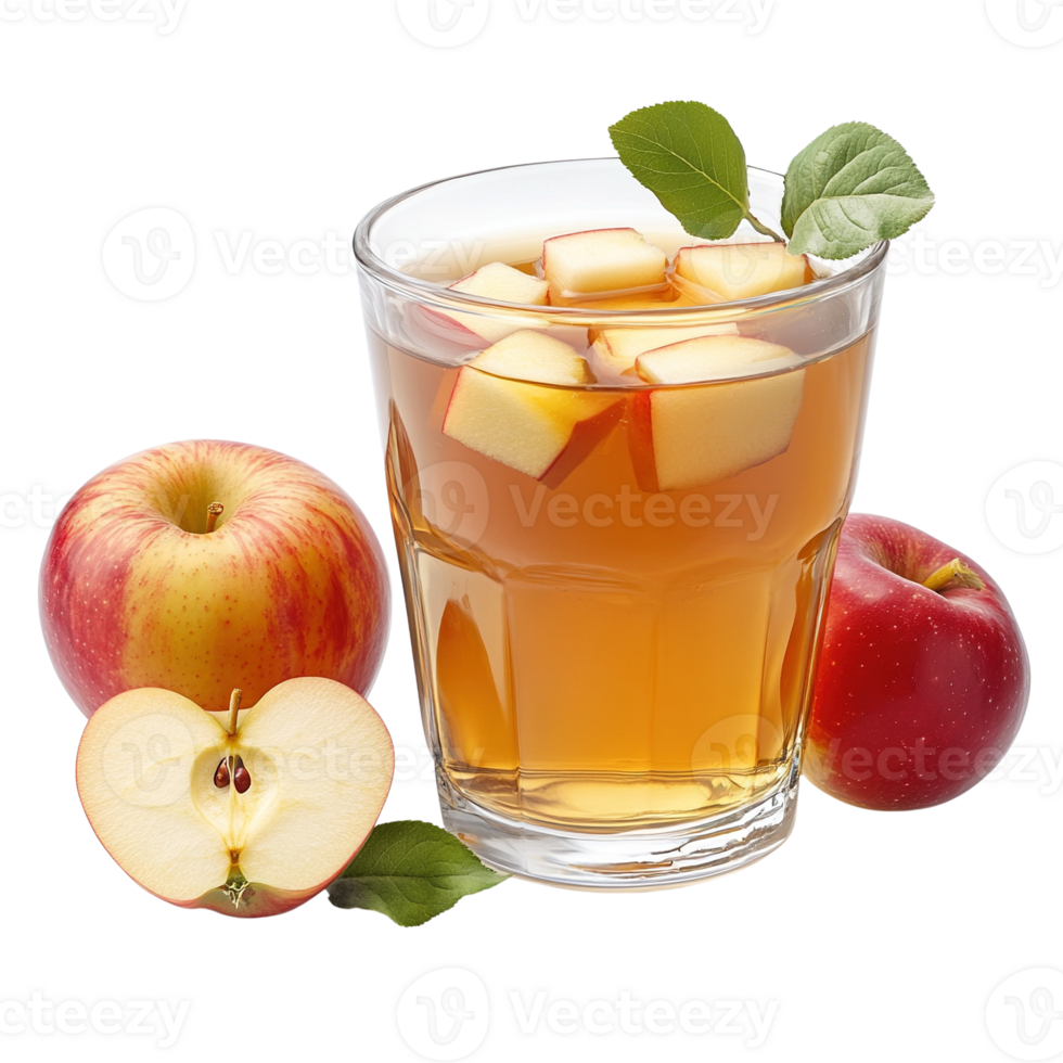 Refreshing Apple Juice with Fresh Apples png