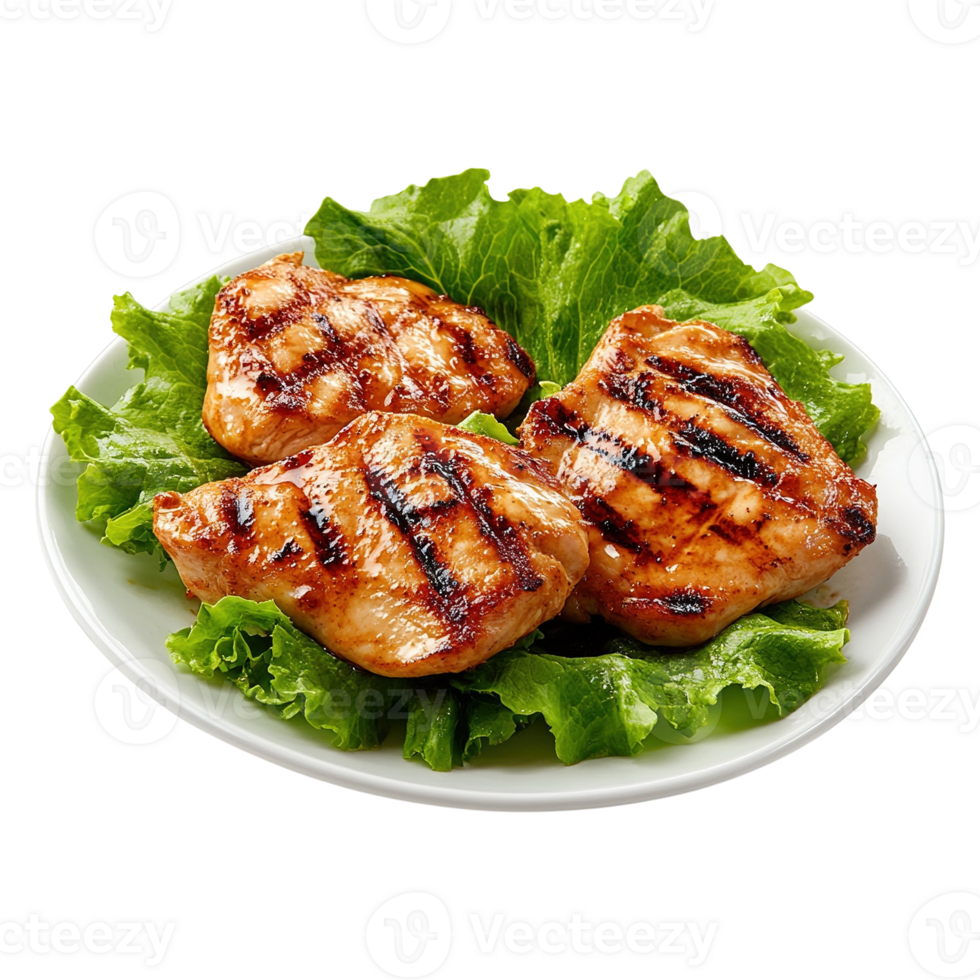 Grilled Chicken Breasts on Lettuce png