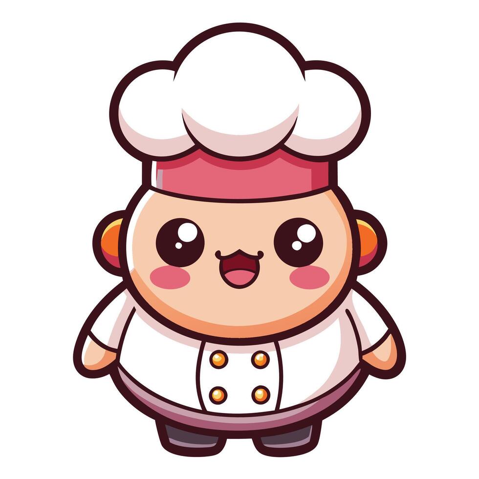 cartoon chef character with a hat and a smile vector
