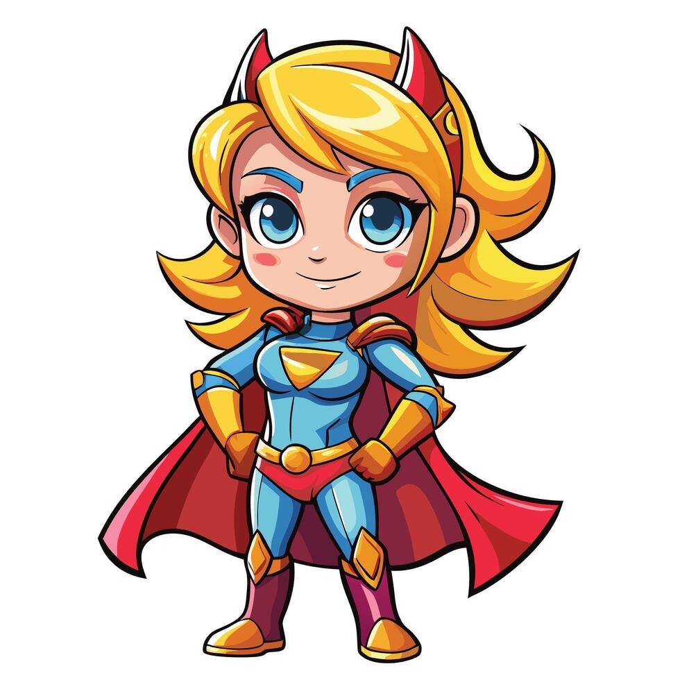 superhero girl illustration vector