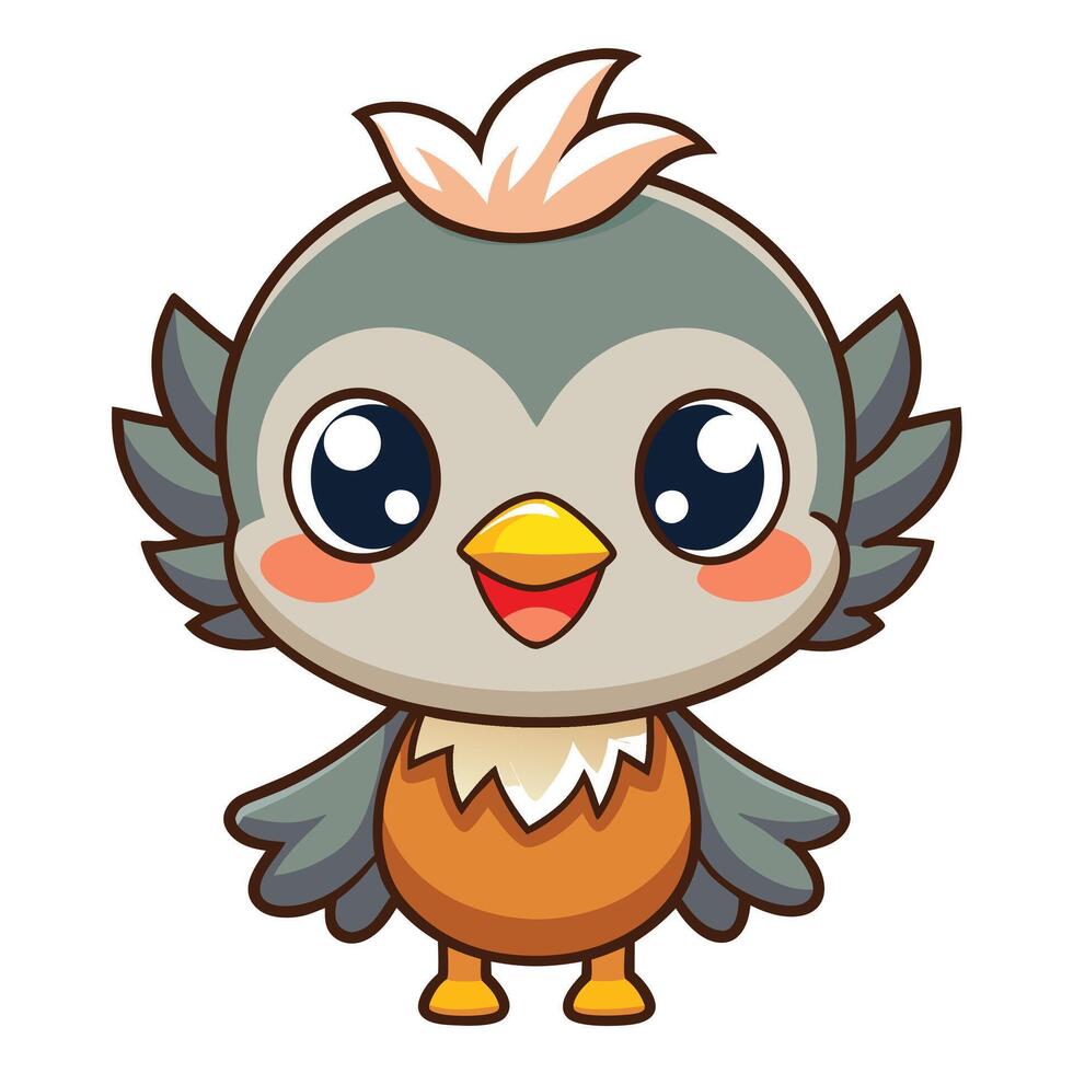 a cartoon bird with big eyes and a big beak vector