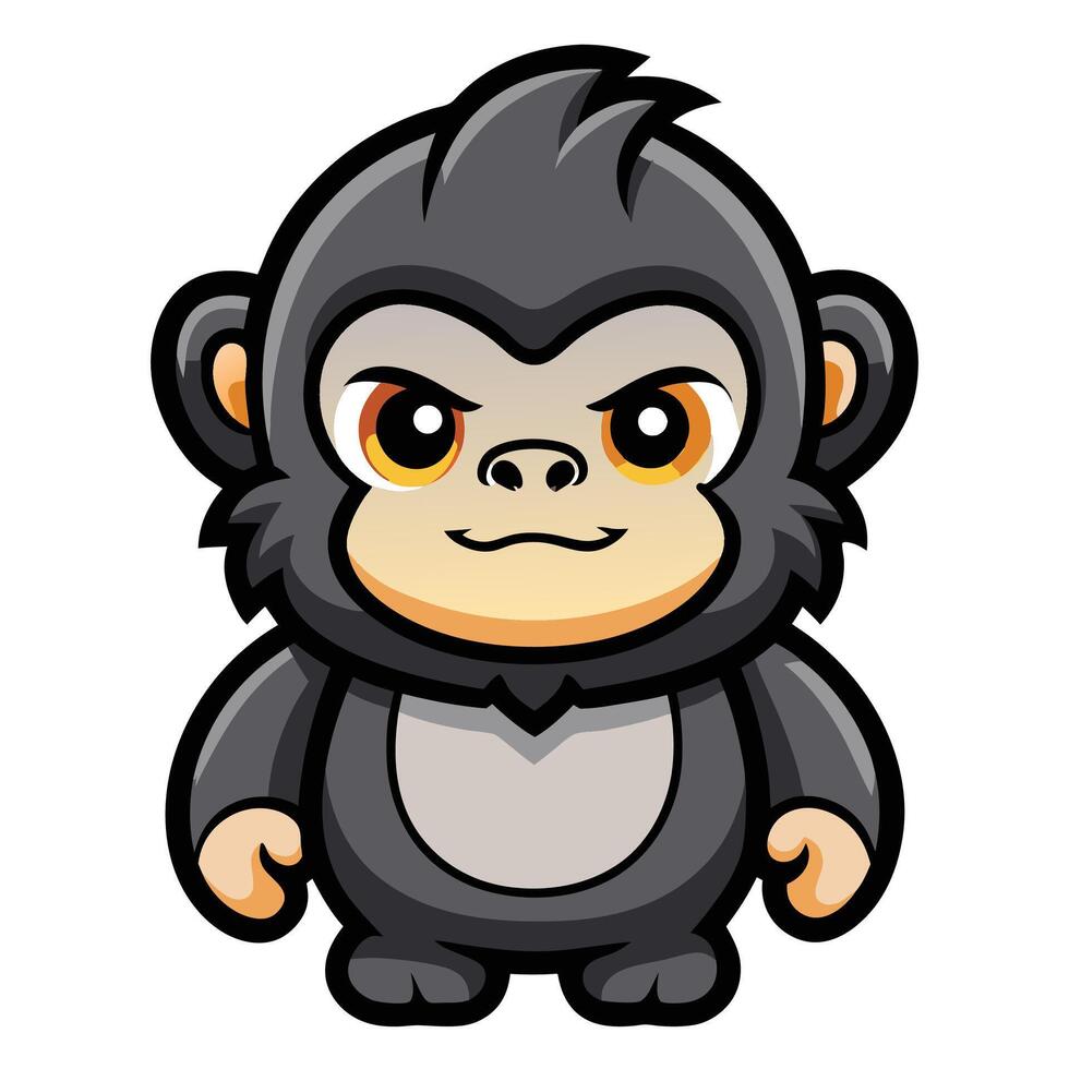 a cartoon gorilla with an angry expression vector