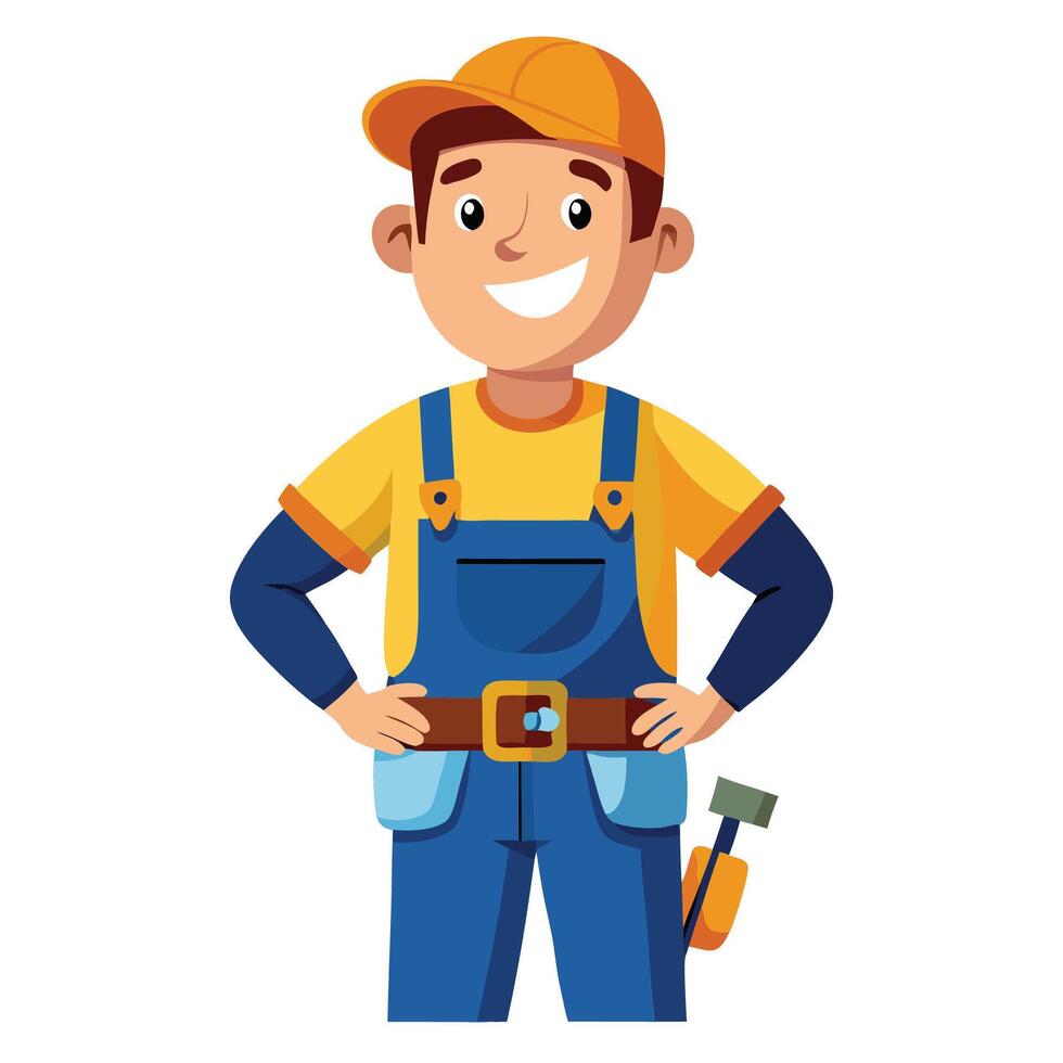 a cartoon character of a handyman vector