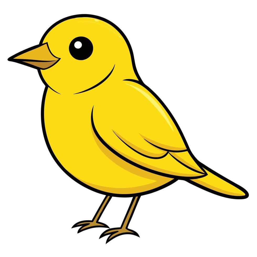 A cartoon yellow bird with big eyes vector