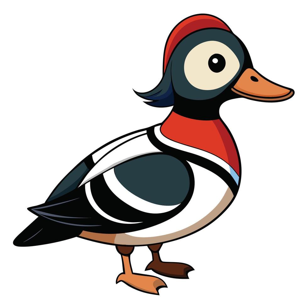 Wood duck cartoon illustration illustration vector