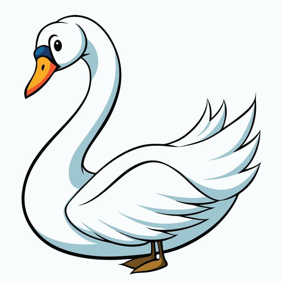 A cartoon swan on a white background vector