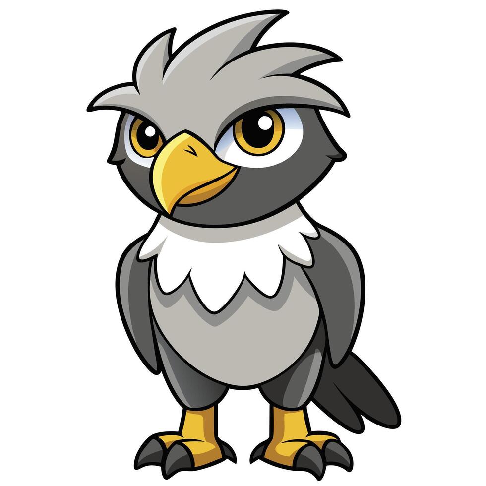 A cartoon bird with a big beak and yellow feet vector