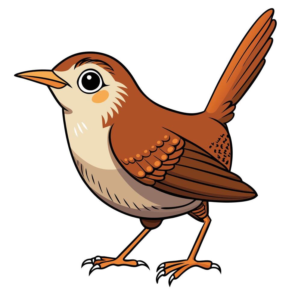 A cartoon brown bird with long legs vector