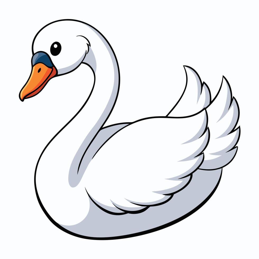 A cartoon swan on a white background vector