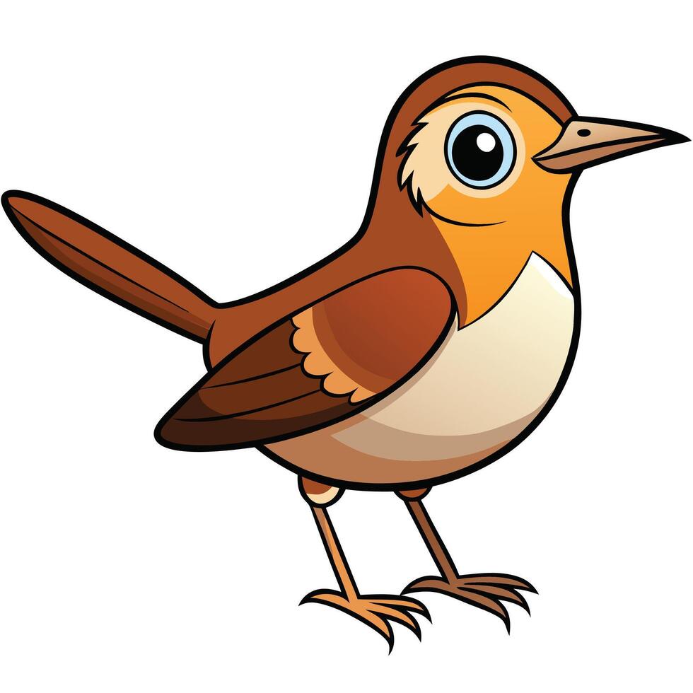 A cartoon bird with big eyes and a long tail vector