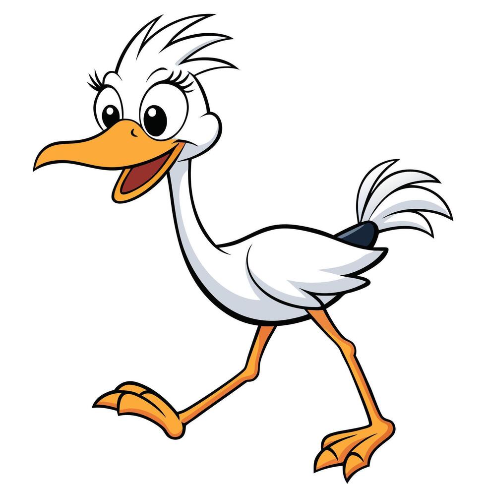 Cartoon stork walking vector