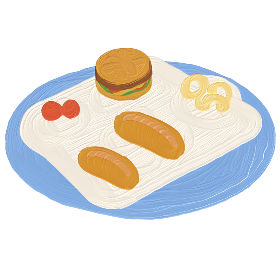 delicious bread and burger with egg png