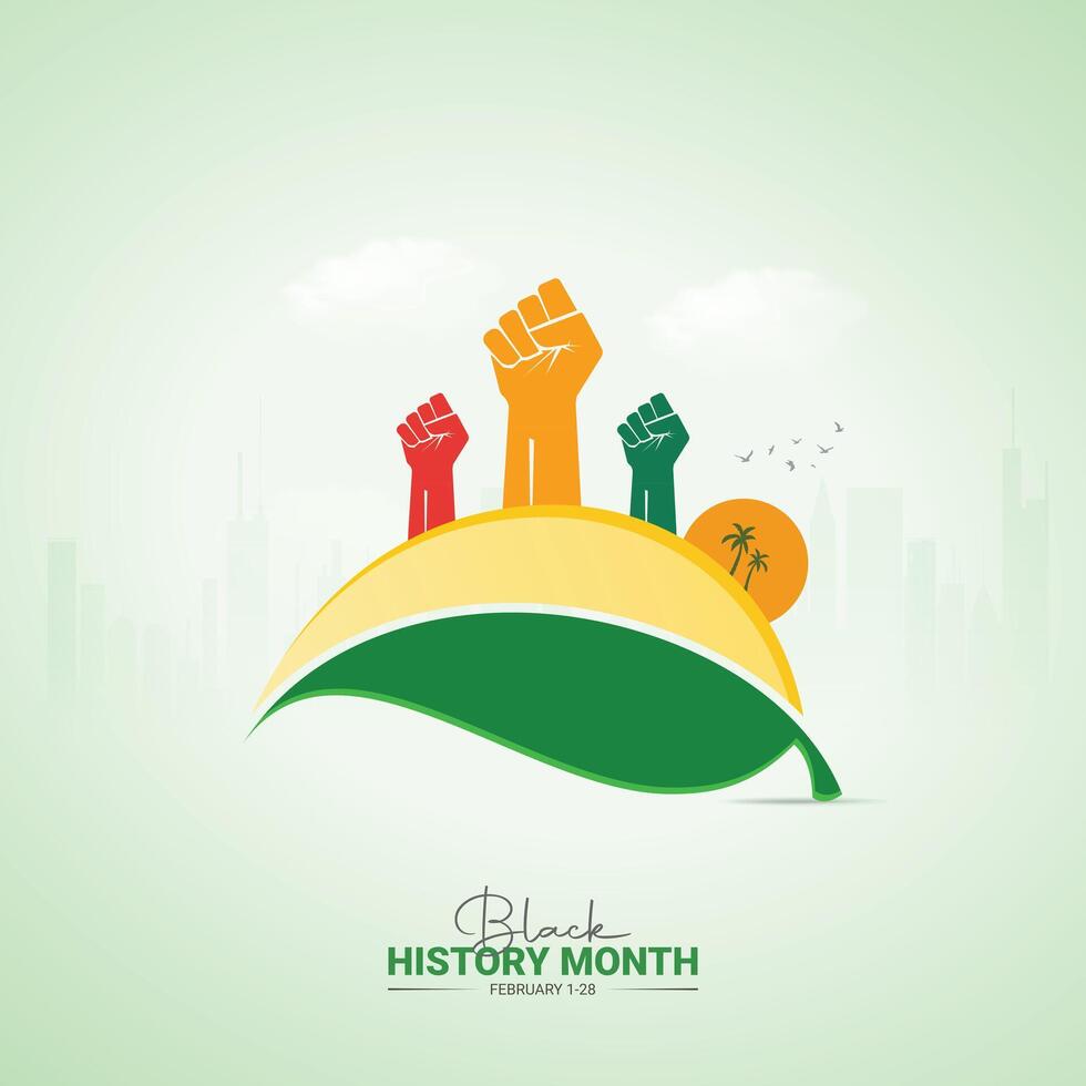 black history month social media post square banner design. Juneteenth Independence Day vector