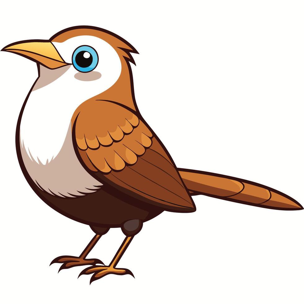 A cartoon brown bird with blue eyes vector