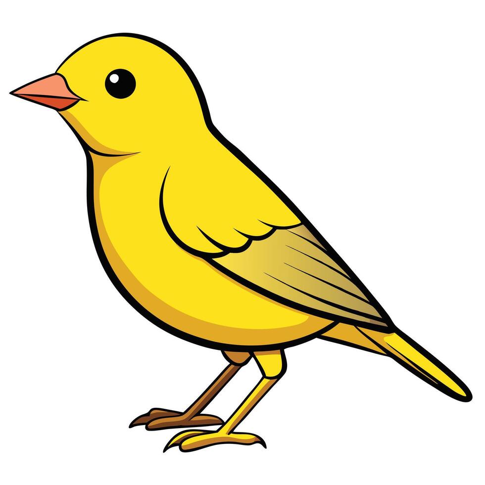 A cartoon yellow bird with a big beak vector