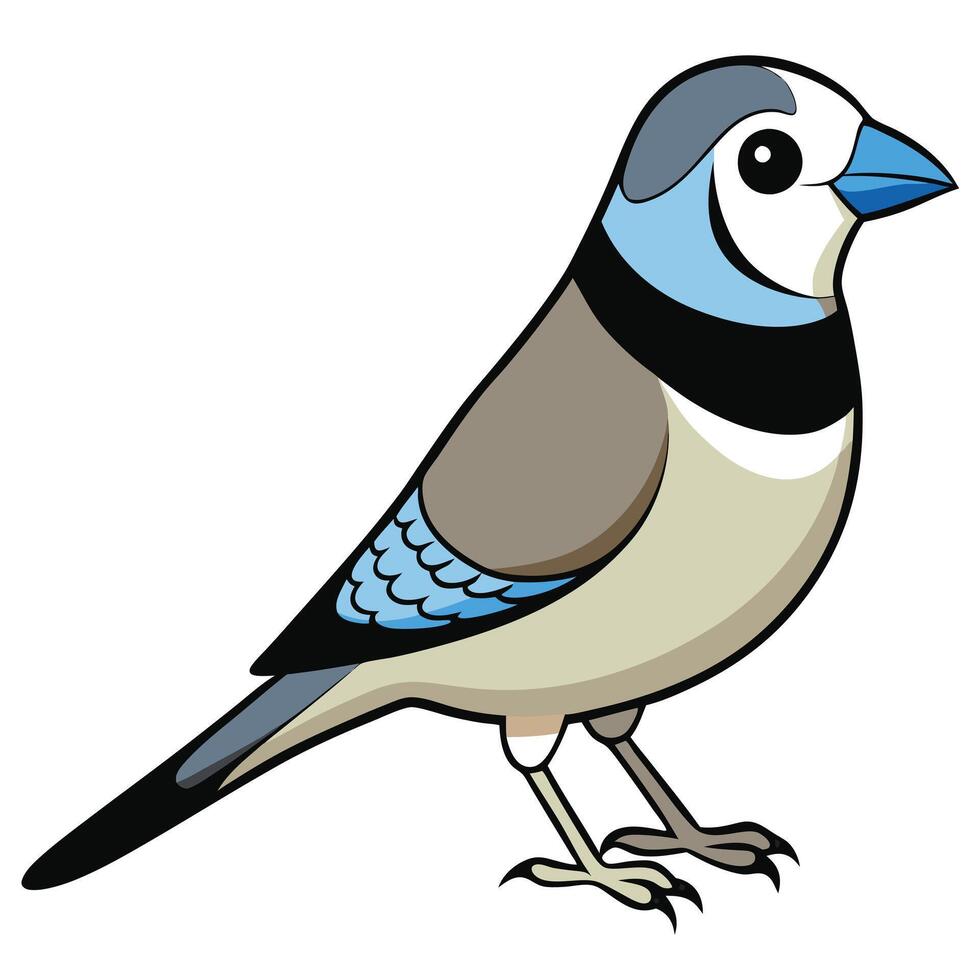 A cartoon bird with blue and gray feathers vector