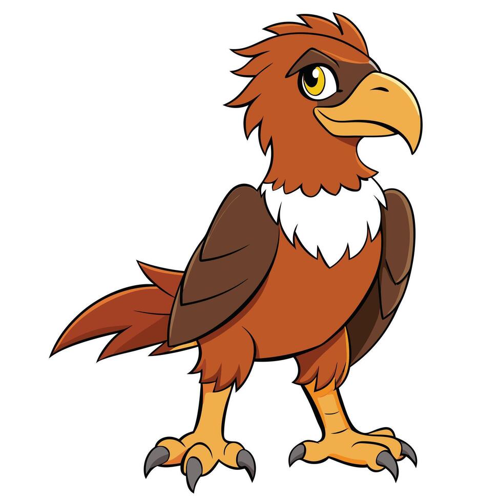 A cartoon eagle with a big beak and long legs vector