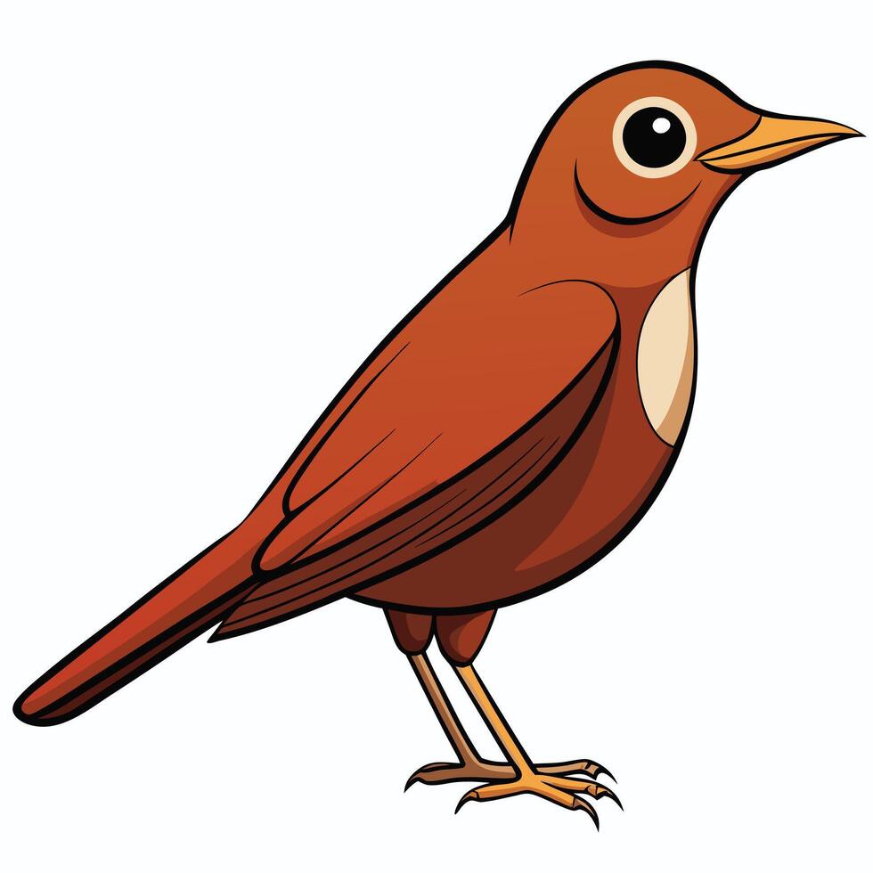 A cartoon bird with brown feathers and a white beak vector