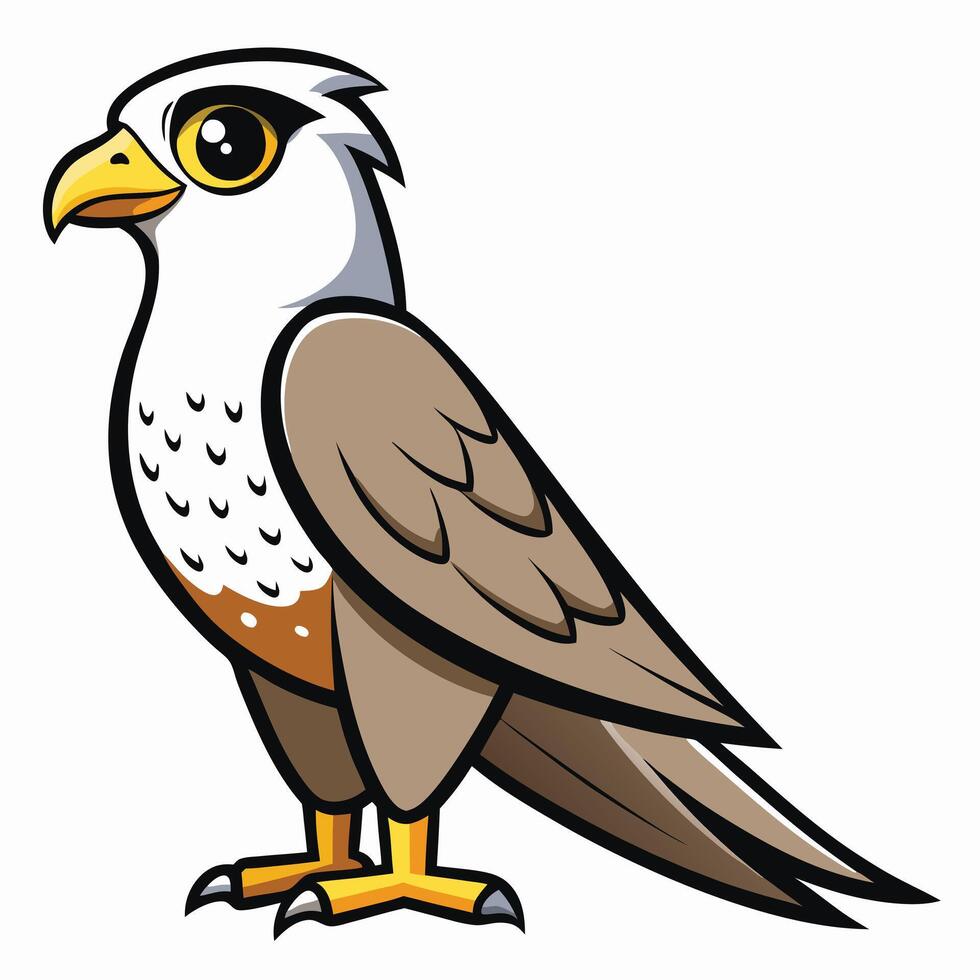 A cartoon bird with a big beak and a white beak vector