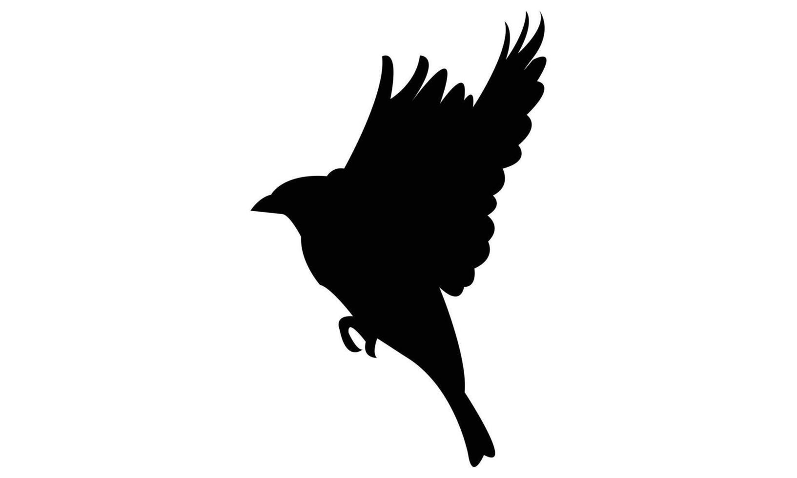 Flying Sparrow Bird Black Silhouette Design vector